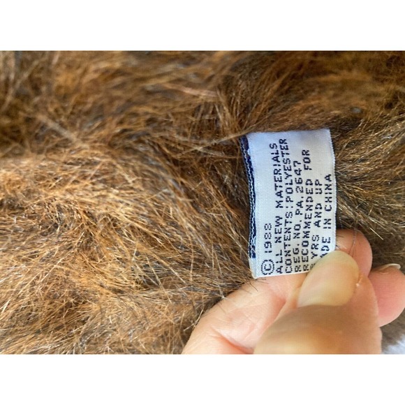 VINTAGE CHRISHA PLAYFUL PLUSH BROWN BEAR TEDDY HUGE LARGE STUFFED ANIMAL 1988 - Picture 9 of 12